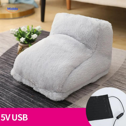 Heated Foot Warmer USB-Powered Plush Non-Slip