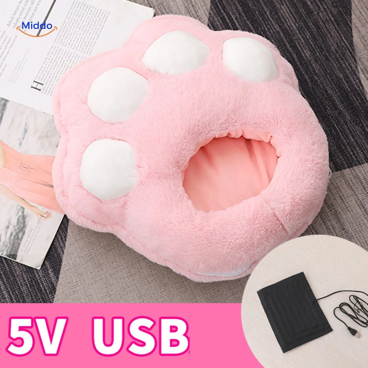 Heated Foot Warmer USB-Powered Plush Non-Slip