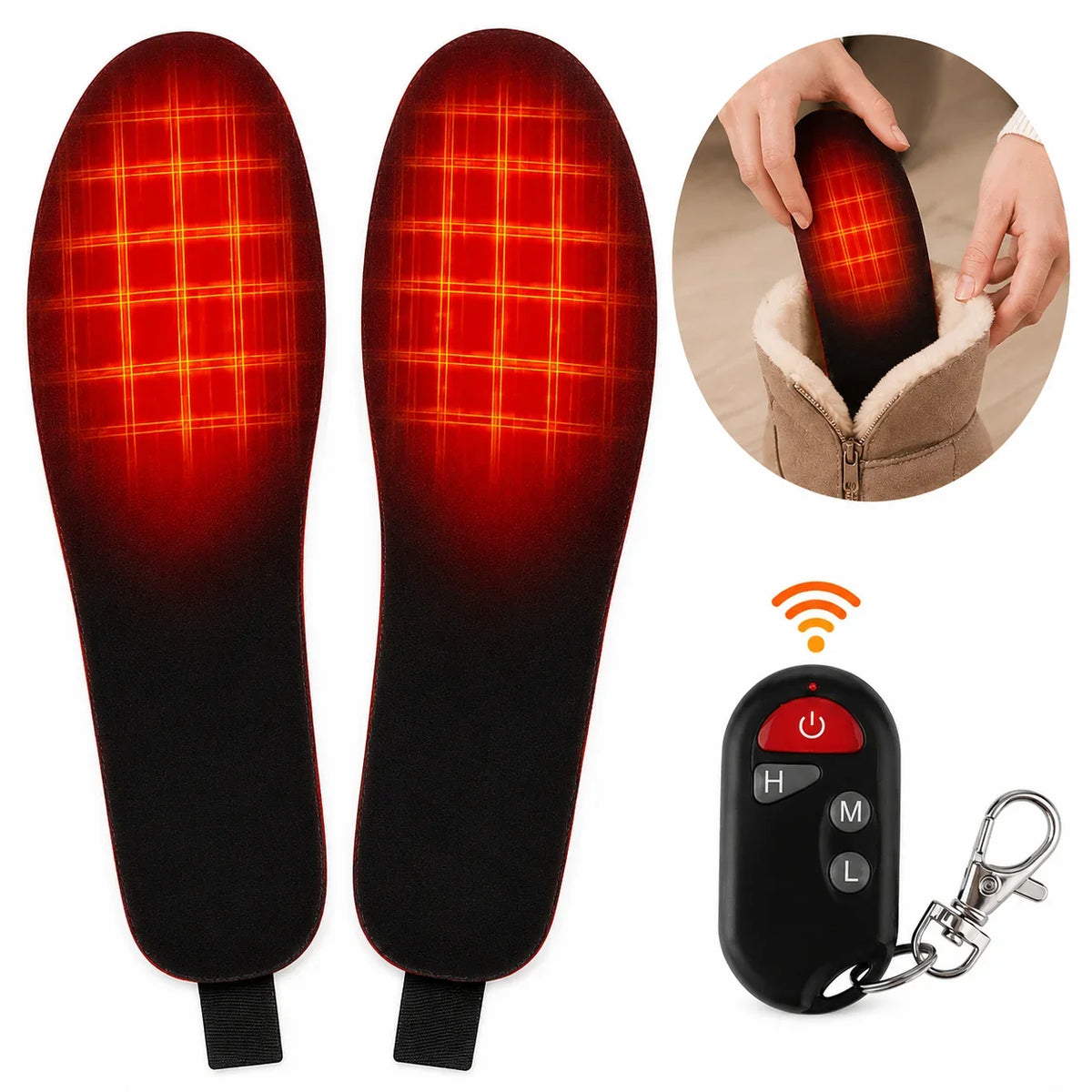 Heated Insoles Rechargeable Wireless Remote Control