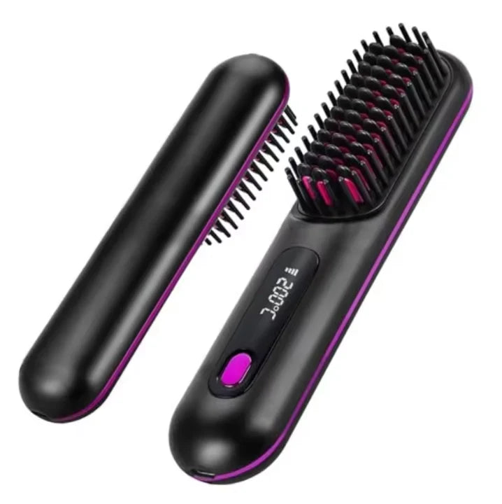 Heated Styling Brush Cordless Ceramic Scalp Guard