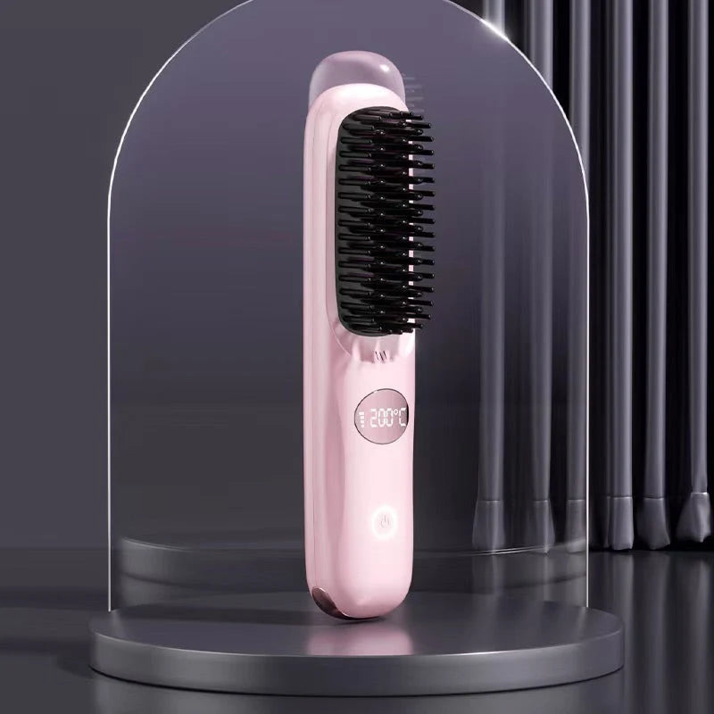 Heated Styling Brush Cordless Ceramic Scalp Guard
