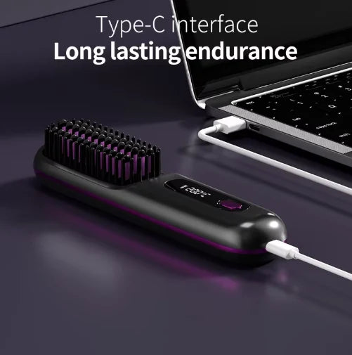 Heated Styling Brush Cordless Ceramic Scalp Guard