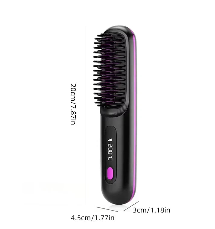 Heated Styling Brush Cordless Ceramic Scalp Guard