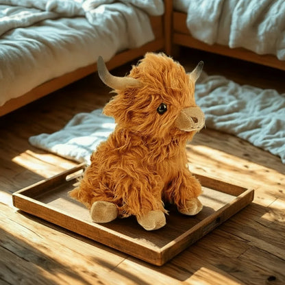Highland Cow Plush Toy Super-Soft Shaggy Mane 9.8 Inches