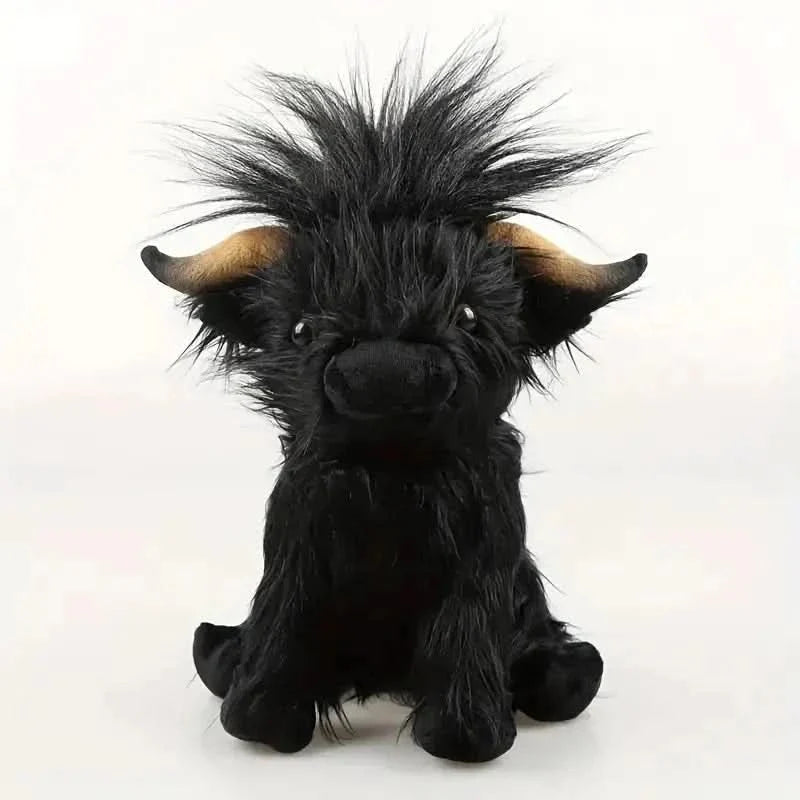 Highland Cow Plush Toy Super-Soft Shaggy Mane 9.8 Inches