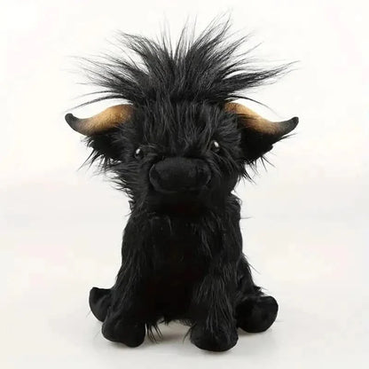 Highland Cow Plush Toy Super-Soft Shaggy Mane 9.8 Inches