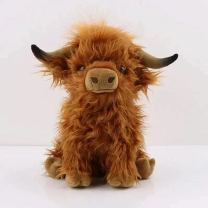 Highland Cow Plush Toy Super-Soft Shaggy Mane 9.8 Inches