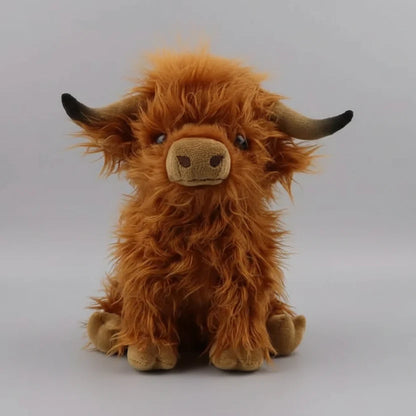 Highland Cow Plush Toy Super-Soft Shaggy Mane 9.8 Inches