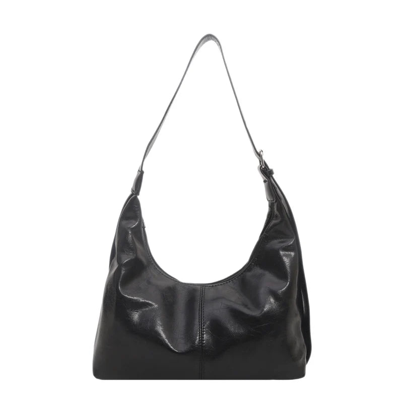 Hobo Bag Leather Slouchy Adjustable Strap Spacious Interior