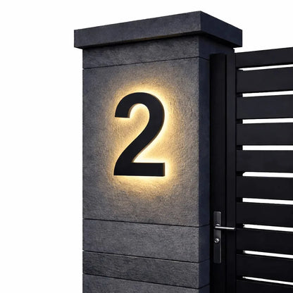 House Number Sign LED Backlit IP68 Waterproof Stainless Steel & Acrylic