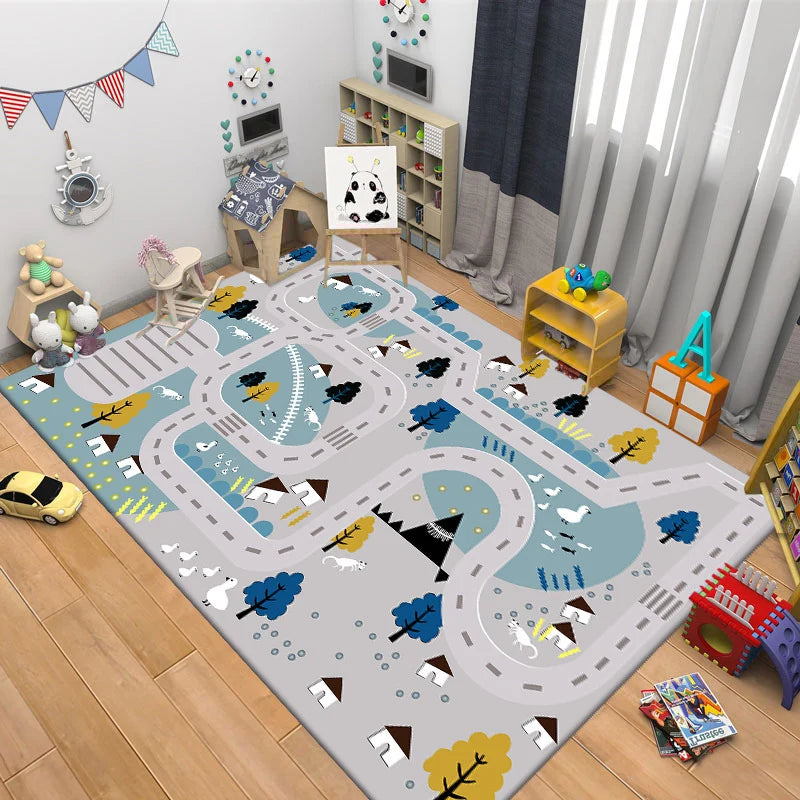 Kids Area Rug Plush Animal Design Non-Toxic Fibers
