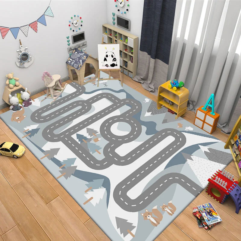 Kids Area Rug Plush Animal Design Non-Toxic Fibers