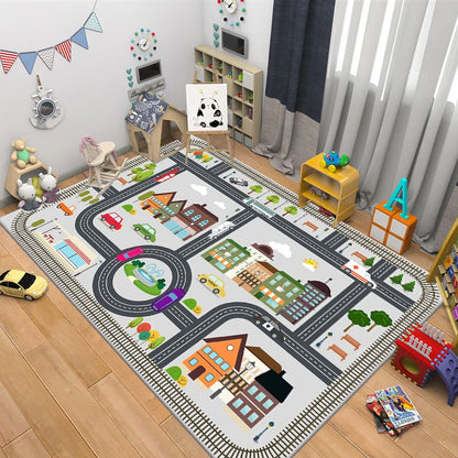 Kids Area Rug Plush Animal Design Non-Toxic Fibers