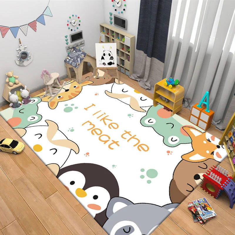 Kids Area Rug Plush Animal Design Non-Toxic Fibers