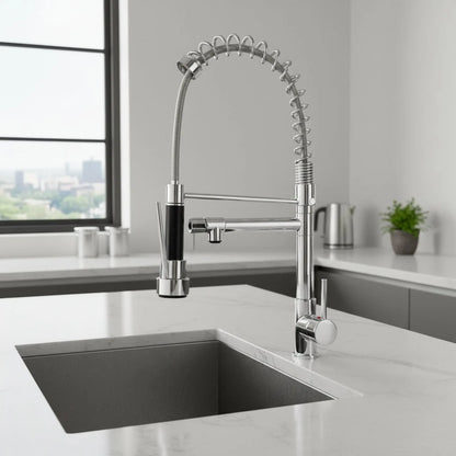 Kitchen Faucet Brass Dual Spout Corrosion-Resistant