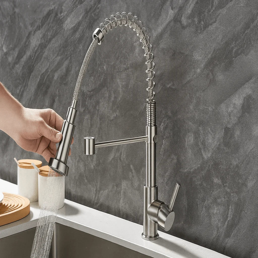 Kitchen Faucet Brass Dual Spout Corrosion-Resistant