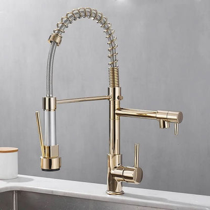 Kitchen Faucet Brass Dual Spout Corrosion-Resistant