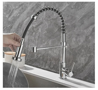 Kitchen Faucet Brass Dual Spout Corrosion-Resistant
