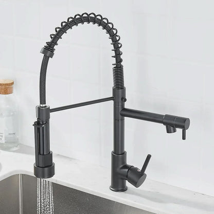 Kitchen Faucet Brass Dual Spout Corrosion-Resistant