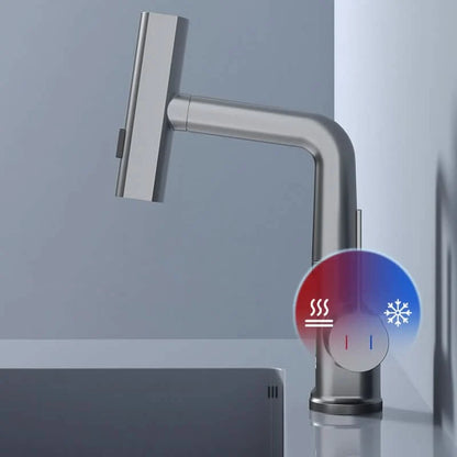 Kitchen Faucet Pull-Out Sprayer LED Temperature Display 360° Swivel