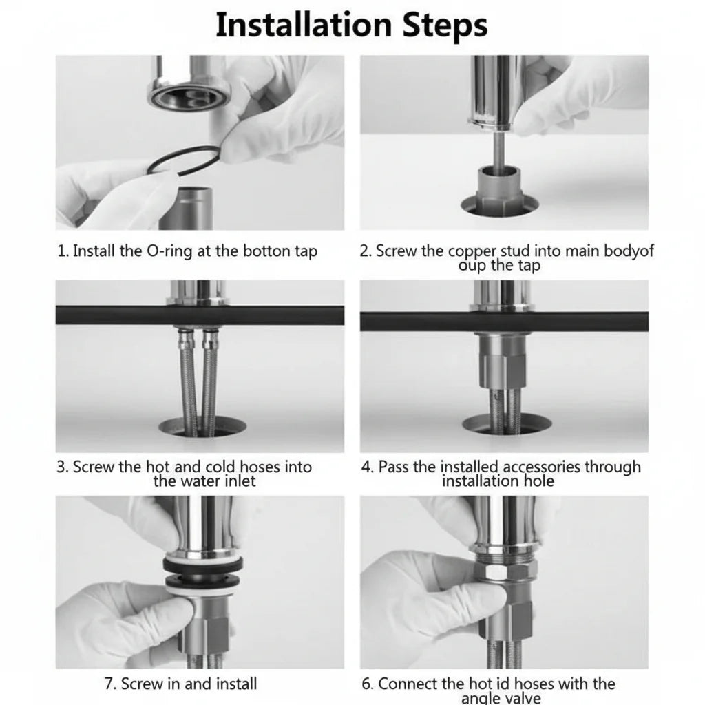 Kitchen Faucet Stainless Steel 360° Swivel Spray Function