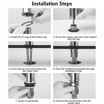 Kitchen Faucet Stainless Steel 360° Swivel Spray Function