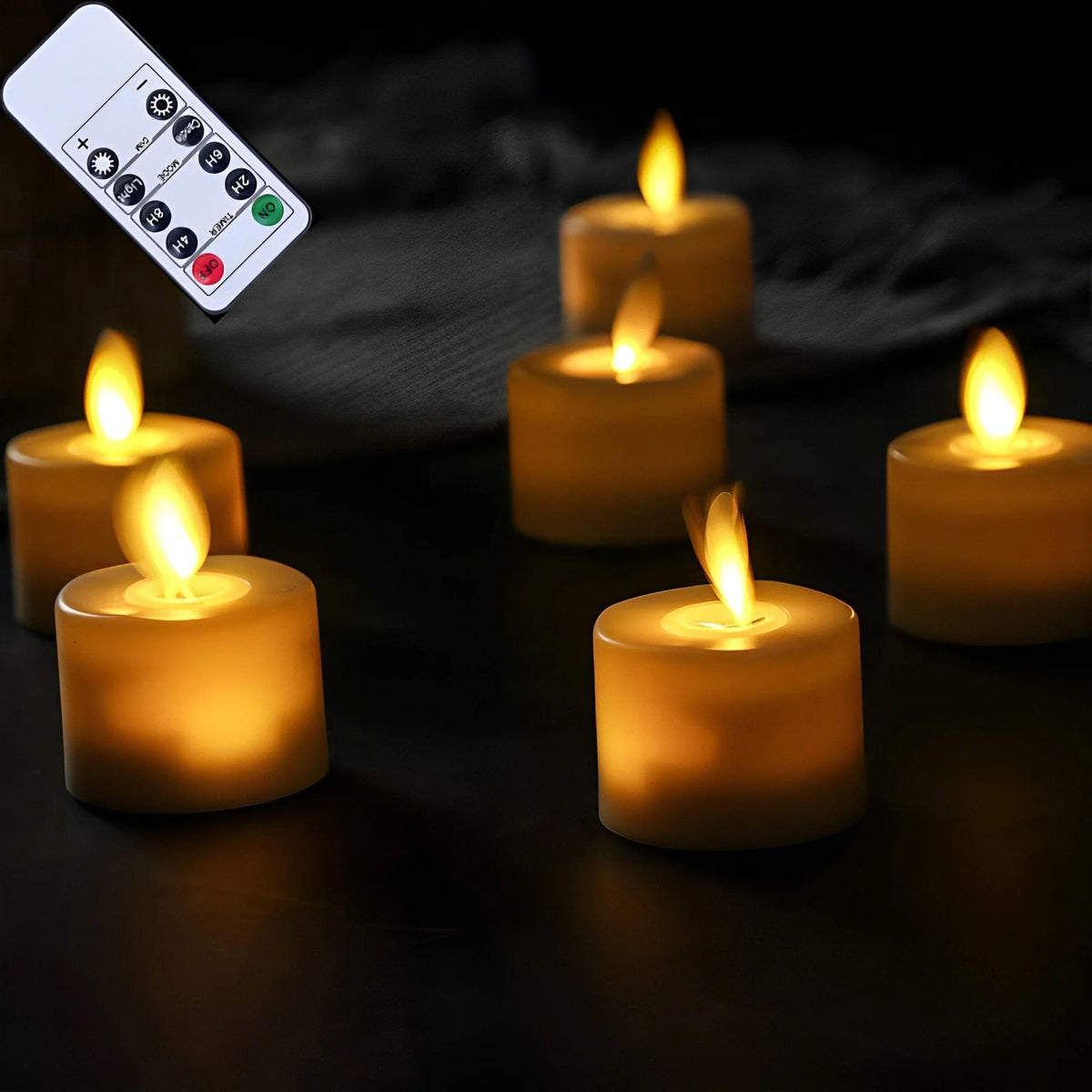 LED Candles Moving Flame Effect Remote Control & Timer