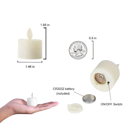 LED Candles Moving Flame Effect Remote Control & Timer