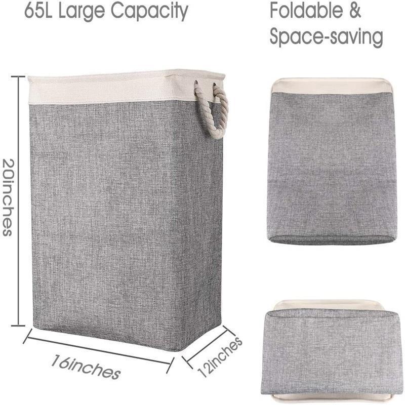 Laundry Hamper Foldable Water-Resistant Lightweight Fabric