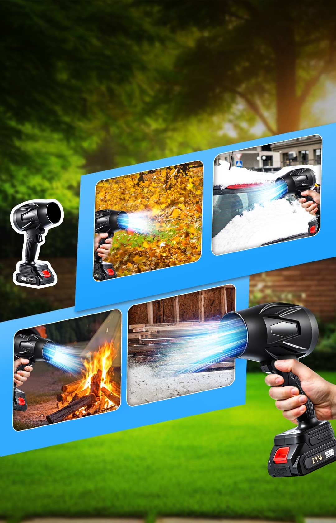 Leaf And Snow Blower Cordless Lightweight Handheld