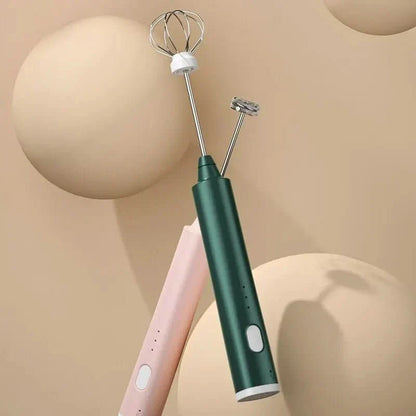 Milk Frother USB Rechargeable 3 Speed Settings Stainless Steel Whisk Attachments