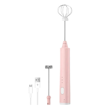 Milk Frother USB Rechargeable 3 Speed Settings Stainless Steel Whisk Attachments