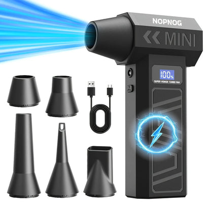 Mini Air Blower & Vacuum Cordless USB-C Rechargeable 3 Nozzles
