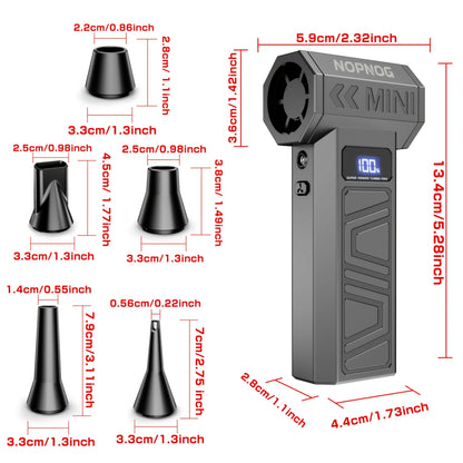 Mini Air Blower & Vacuum Cordless USB-C Rechargeable 3 Nozzles