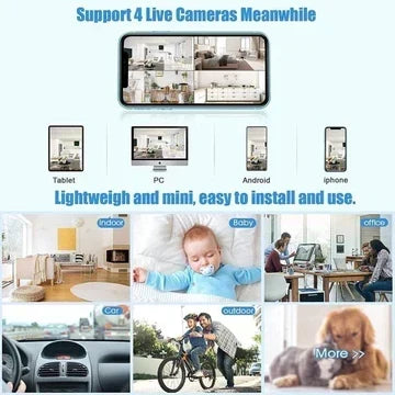 Mini Security Camera 1080p Night Vision Two-Way Audio