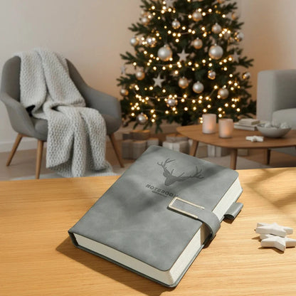 Notebook Genuine Leather Cover Integrated Bookmark 200 Pages