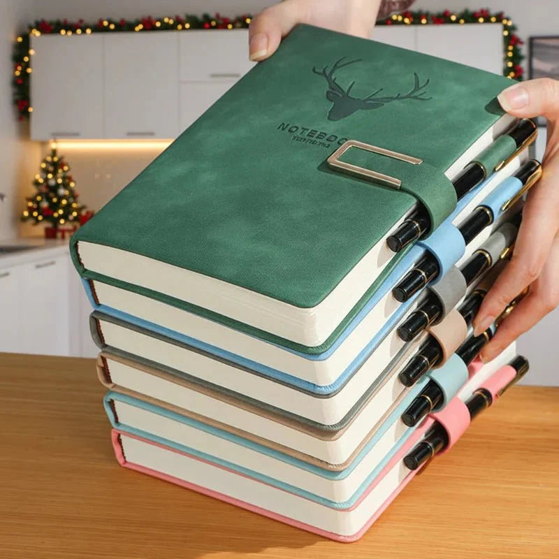 Notebook Genuine Leather Cover Integrated Bookmark 200 Pages