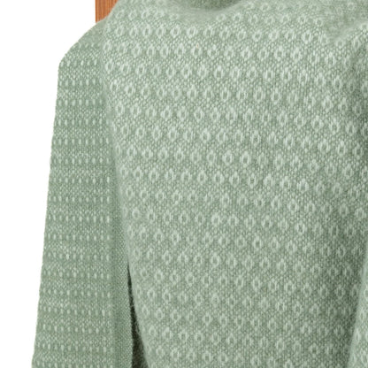 Organic Lambswool Blanket with Knitted Texture and Fringes