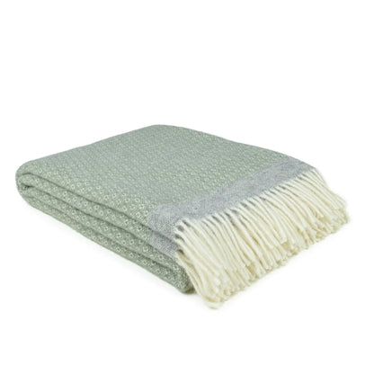 Organic Lambswool Blanket with Knitted Texture and Fringes