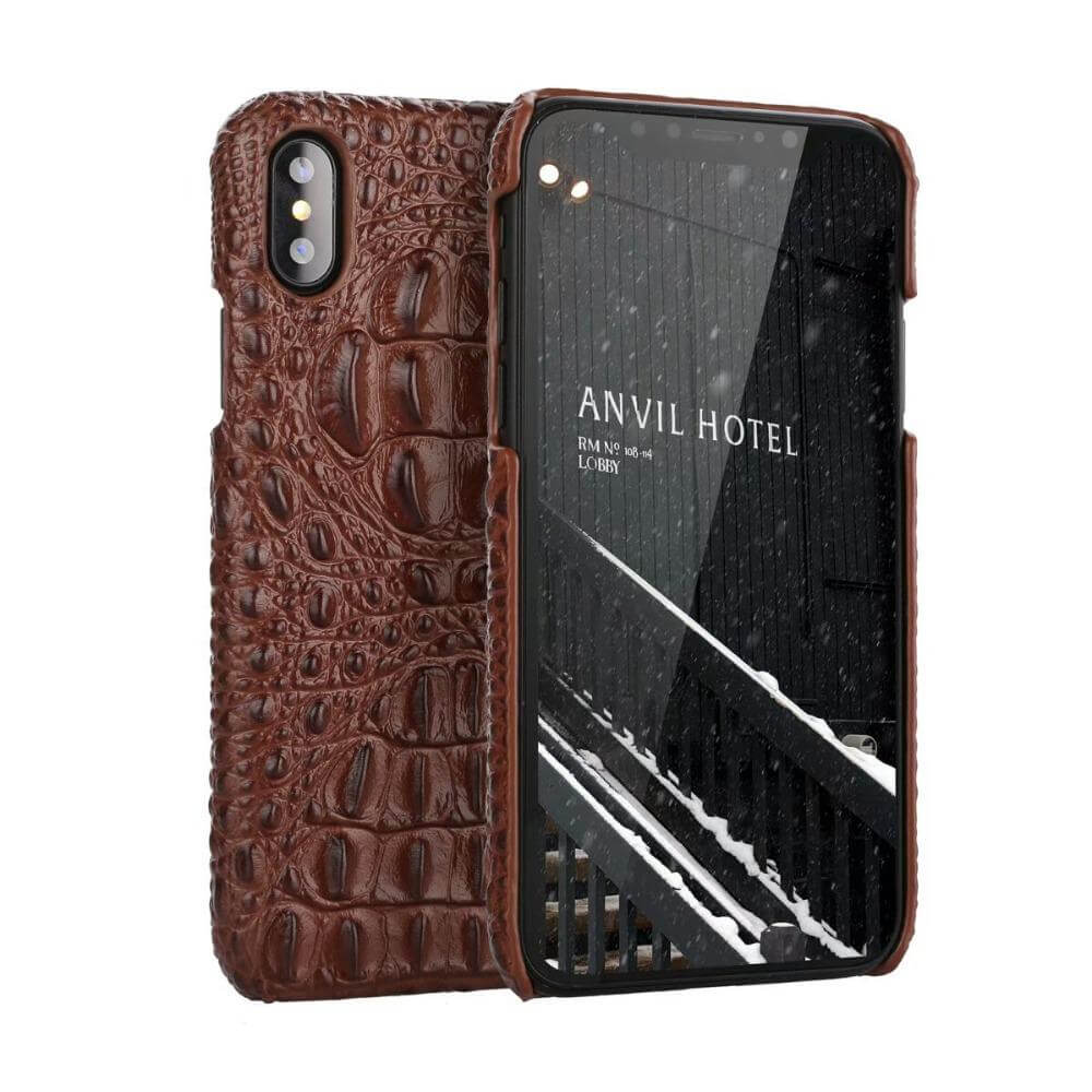 Phone Case Genuine Leather Crocodile Texture For iPhone Models 7- X