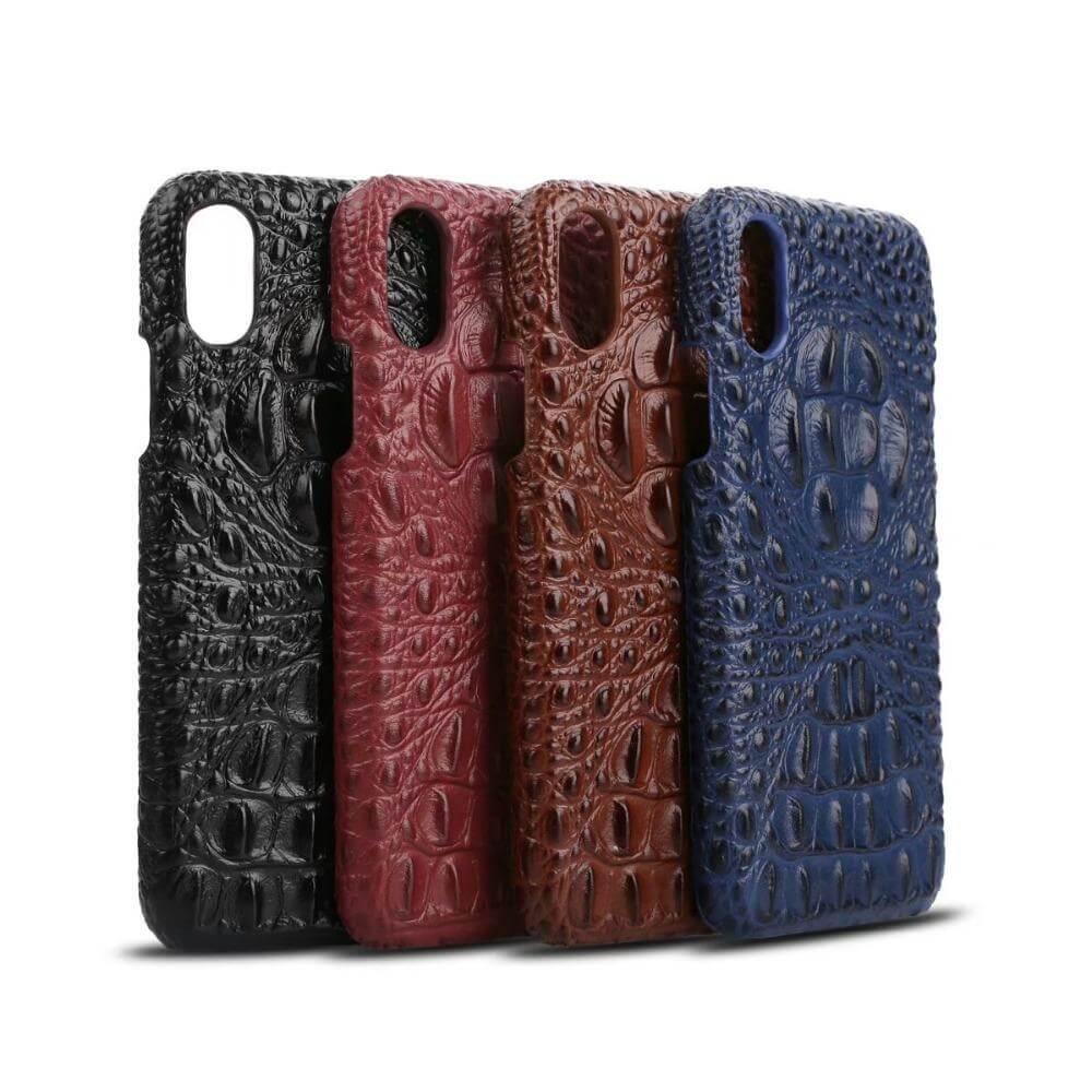 Phone Case Genuine Leather Crocodile Texture For iPhone Models 7- X