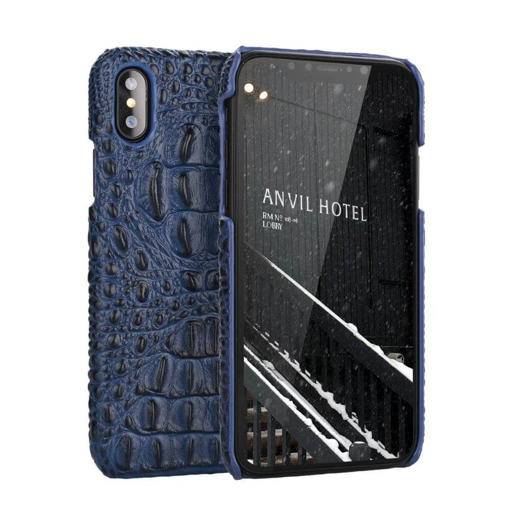 Phone Case Genuine Leather Crocodile Texture For iPhone Models 7- X