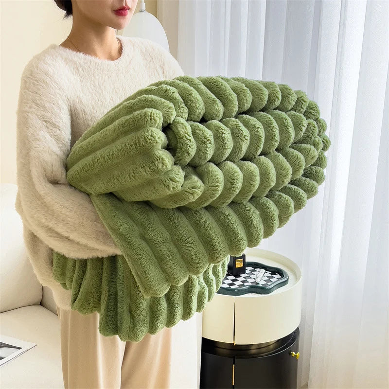 Plush Blanket Soft Warmth Machine Washable Multiple Sizes