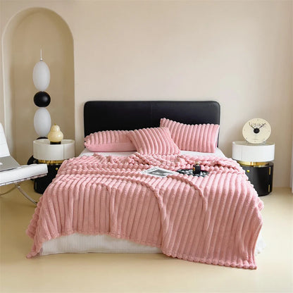 Plush Blanket Soft Warmth Machine Washable Multiple Sizes