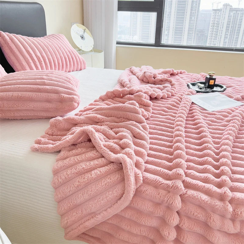 Plush Blanket Soft Warmth Machine Washable Multiple Sizes