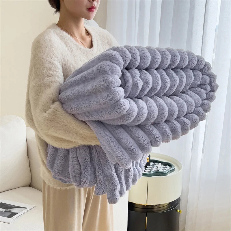 Plush Blanket Soft Warmth Machine Washable Multiple Sizes
