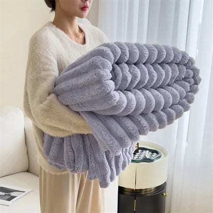 Plush Blanket Soft Warmth Machine Washable Multiple Sizes