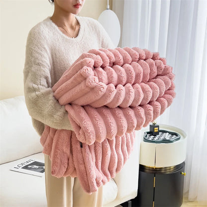 Plush Blanket Soft Warmth Machine Washable Multiple Sizes