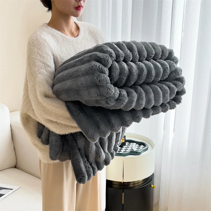Plush Blanket Soft Warmth Machine Washable Multiple Sizes
