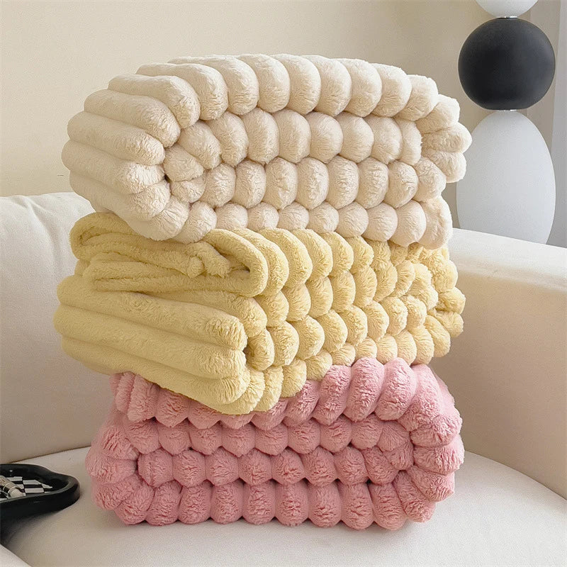 Plush Blanket Soft Warmth Machine Washable Multiple Sizes